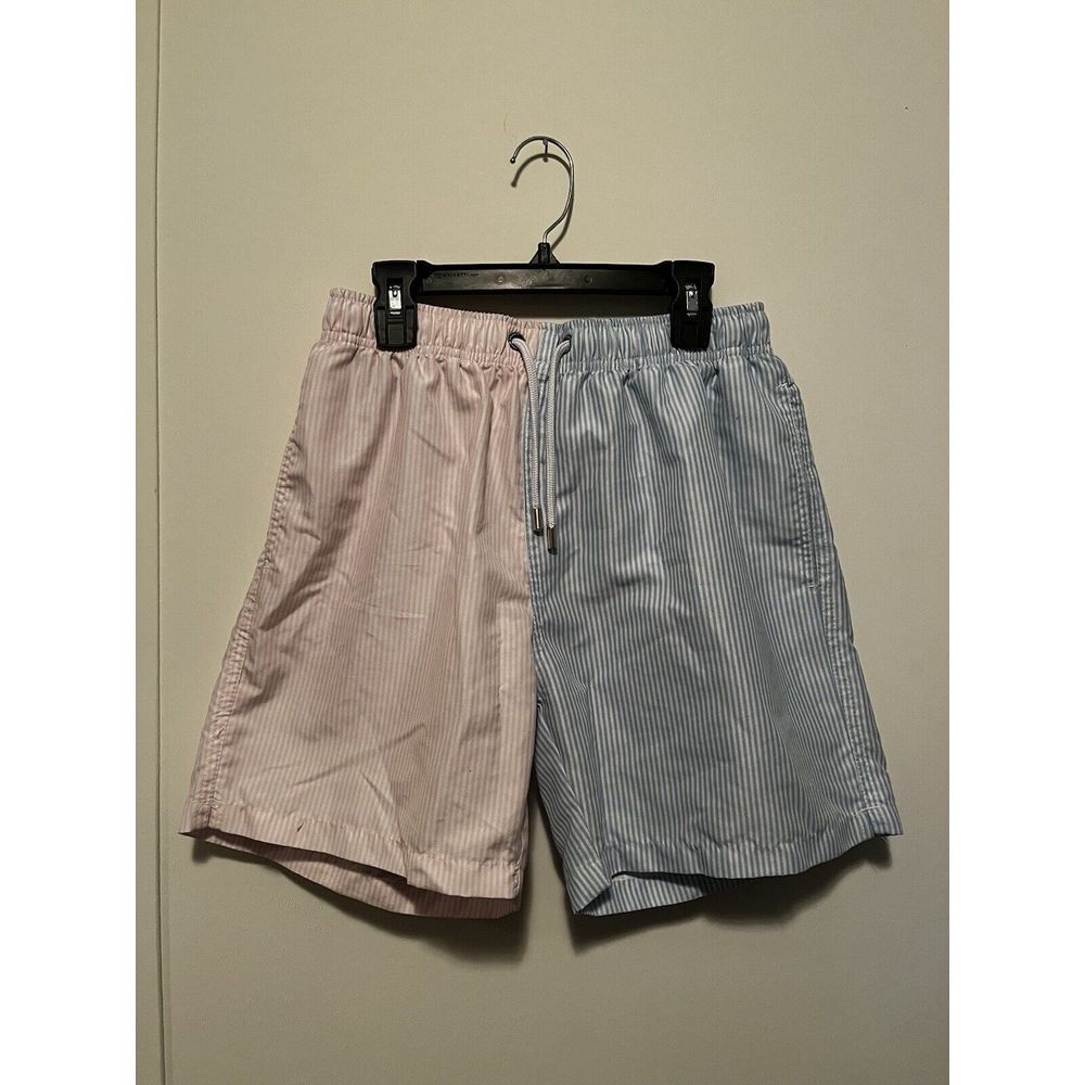 Franks Swimwear‎ Board Shorts Blue And Pink Stripes No Netting Size Medium